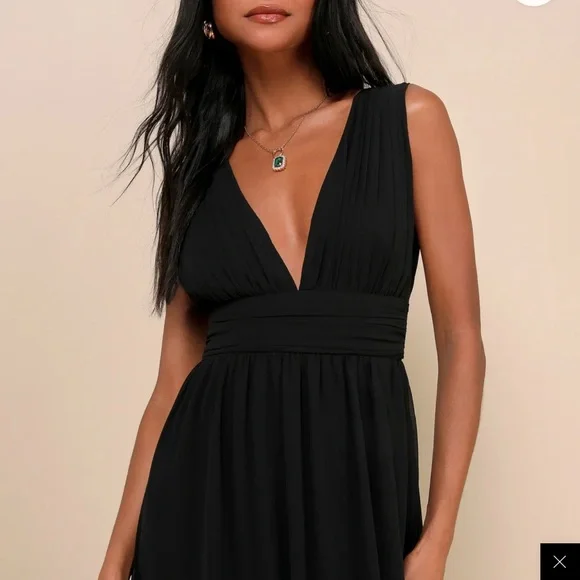 Lulu’s Heavenly Hues Elegant Black Sleeveless Maxi Dress - Picture 4 of 8